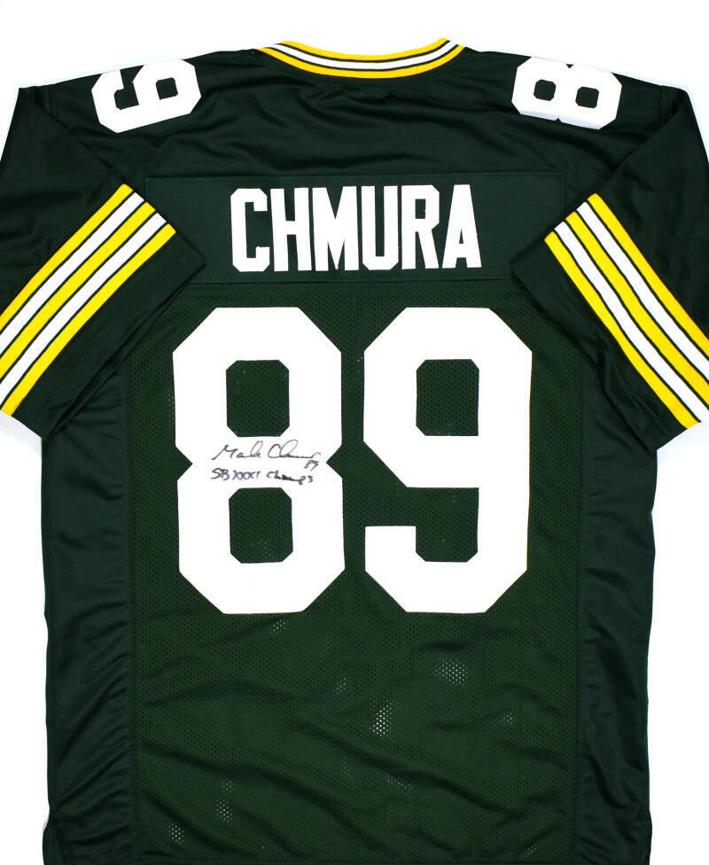 Mark Chmura Autographed Green Pro Style Jersey w/SB Champs - JSA W *Black