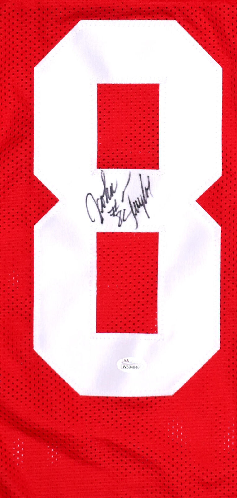 John Taylor Autographed Red Pro Style Jersey - JSA W *Black
