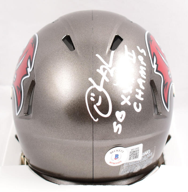 Derrick Brooks Signed Buccaneers 97-13 Speed Mini Helmet w/SB Champs- BA W Holo