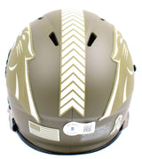 Luke Kuechly Signed Panthers Salute to Service Speed Mini Helmet- Beckett W Holo