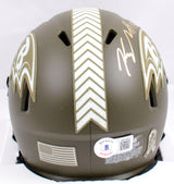 Kyle Hamilton Signed Ravens Salute to Service Speed Mini Helmet-Beckett W Holo