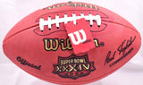 M. Faulk K. Warner D. Vermeil Autographed Wilson Duke Football-Beckett W Holo