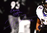 Ray Lewis Signed Ravens 16x20 Over Roethlisberger Photo w/Game Over-BA W Holo