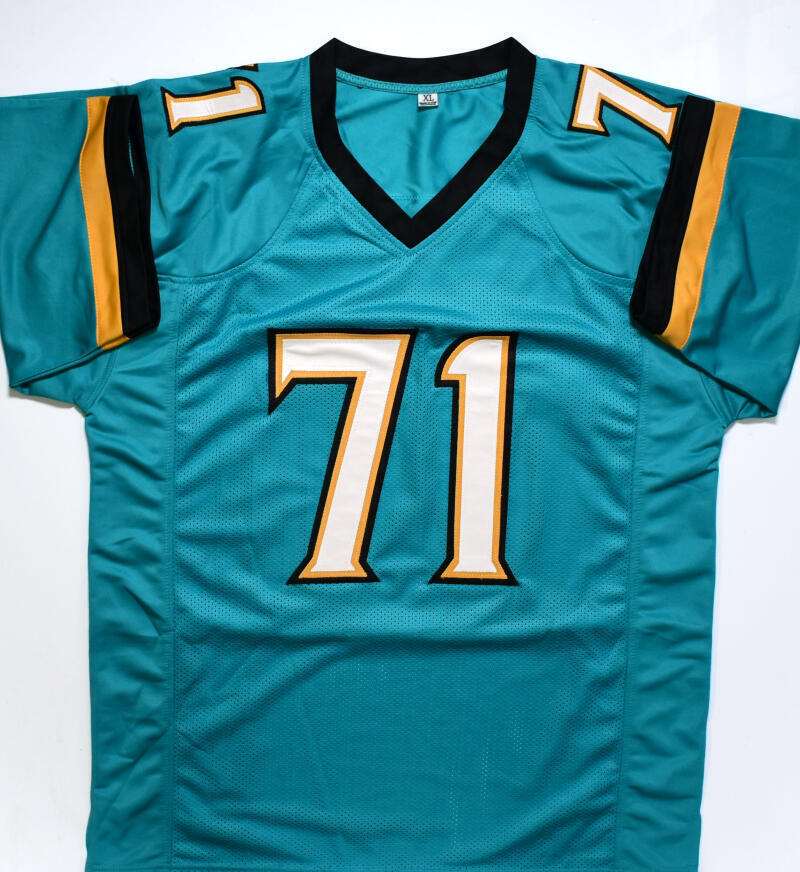 Tony Boselli Autographed Teal Pro Style Jersey w/ HOF - Beckett W Hologram
