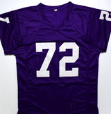 Bob Lilly Autographed Purple College Style Jersey w/CHOF - Beckett W Hologram