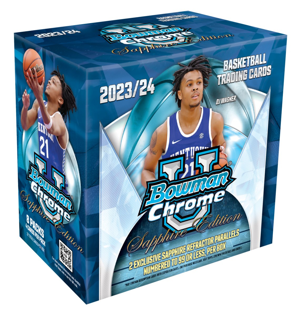 2023/24 Bowman University Chrome Basketball Sapphire Box Stock #227779