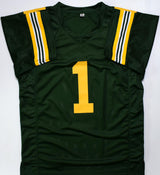 Warren Moon Autographed Green Pro Style Jersey w/ HOF- Beckett W Hologram *Black