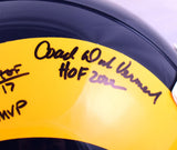 M. Faulk K. Warner D. Vermeil Signed F/S Rams Authentic Helmet w/HOF- BA W Holo