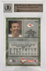 1993 Collector's Edge #109 Joe Montana Auto Kansas City Chiefs BGS Autograph 10