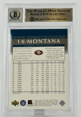 2000 Upper Deck Legends #71 Joe Montana Auto SF 49ers BGS Autograph 10