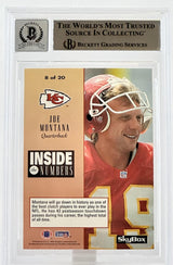 1994 Skybox Premium Inside the Numbers #8 Joe Montana Auto KC Chiefs BGS Auto 10