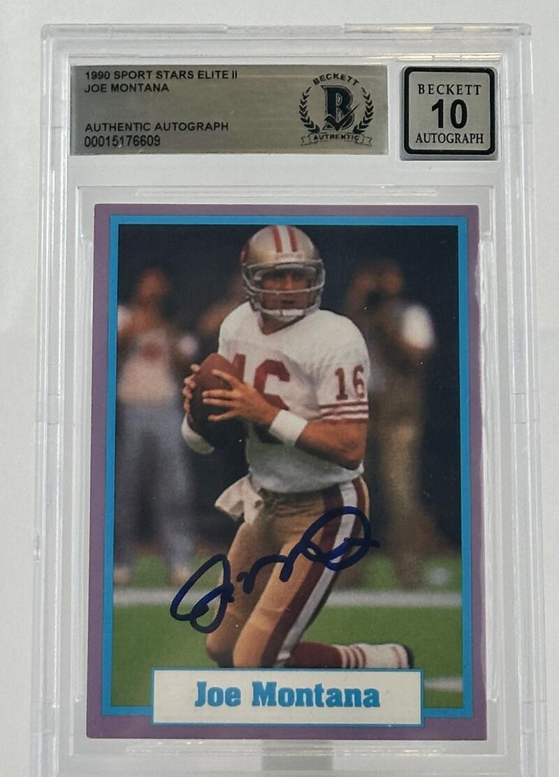 1990 Sports Stars Elite II Joe Montana Auto San Francisco 49ers BGS Autograph 10