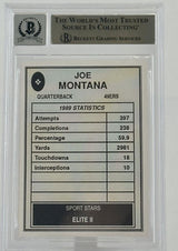 1990 Sports Stars Elite II Joe Montana Auto San Francisco 49ers BGS Autograph 10