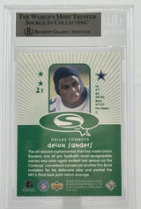 1998 Upper Deck Choice Starquest Green #21 Deion Sanders Autograph Beckett Auth