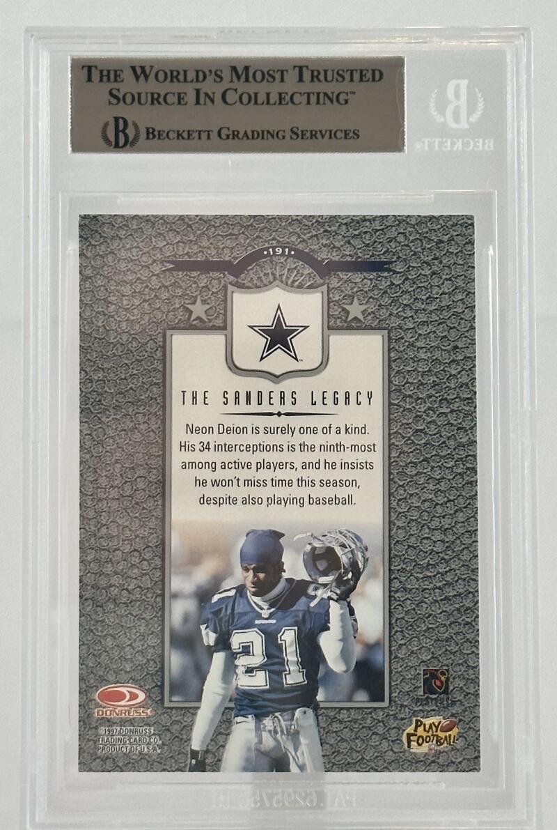 1997 Leaf Legacy #191 Deion Sanders Dallas Cowboys Autograph Beckett Authentic