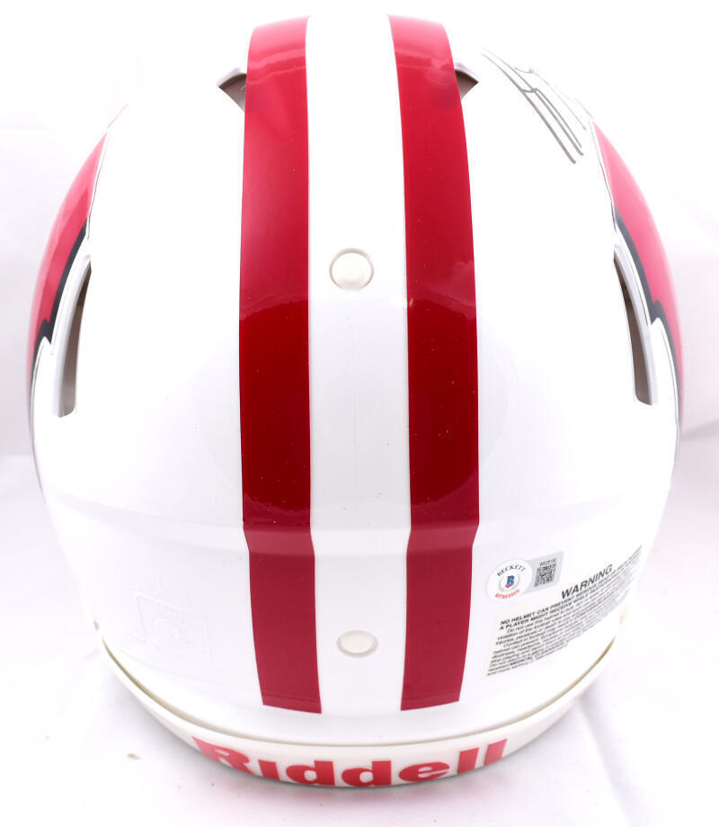 JJ Watt Autographed Wisconsin F/S Speed Authentic Helmet-Beckett W Hologram