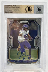 2020 Panini Prizm #398A Justin Jefferson Auto Minnesota Vikings BGS Autograph 10