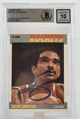 1987-88 Fleer #95 Ralph Sampson Auto Houston Rockets BGS Autograph 10