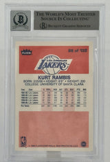 1986-87 Fleer #89 Kurt Rambis Auto Los Angles Lakers BGS Autograph 10