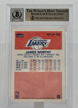 1986-87 Fleer #131 James Worthy Los Angeles Lakers BGS Autograph 10