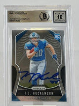 2019 Panini Prizm #364 T.J. Hockenson Auto Detroit Lions BGS Autograph 10