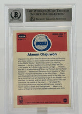 1986-87 Fleer Stickers #9 Hakeem Olajuwon Auto Houston Rockets BGS Autograph 10
