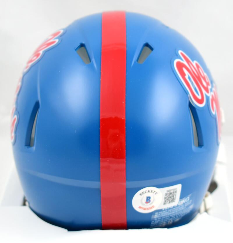 AJ Brown Autographed Ole Miss Rebels Speed Mini Helmet- Beckett W Hologram