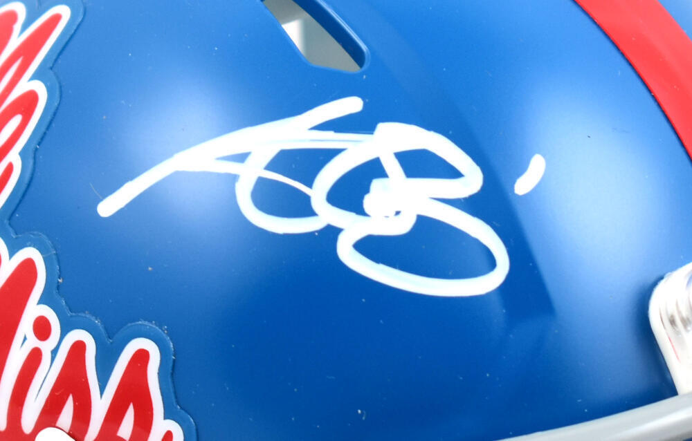 AJ Brown Autographed Ole Miss Rebels Speed Mini Helmet- Beckett W Hologram