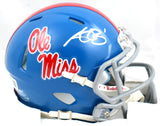 AJ Brown Autographed Ole Miss Rebels Speed Mini Helmet- Beckett W Hologram