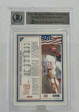 1992 All World #182 Joe Montana Auto San Francisco 49ers BGS Autograph 10