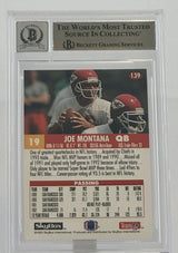 1993 Skybox Impact #139 Joe Montana Auto Kansas City Chiefs BGS Autograph 10