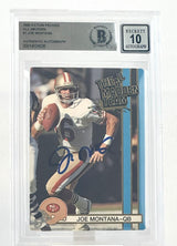 1990 Action Packed All-Madden #1 Joe Montana Auto SF 49ers BGS Autograph 10