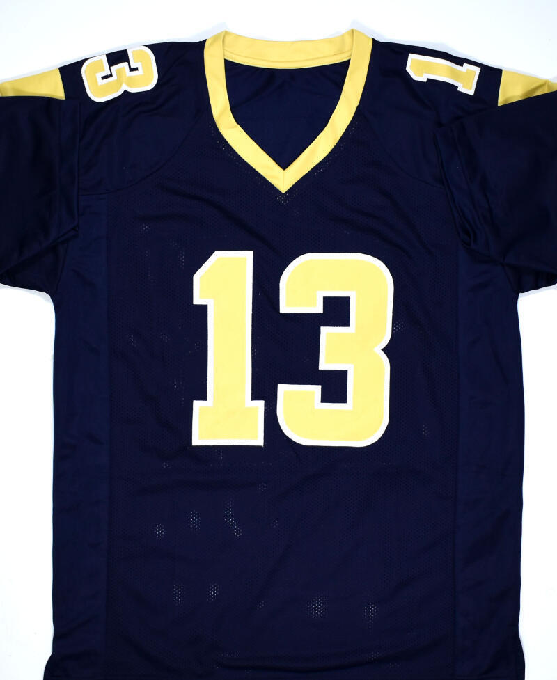 Kurt Warner Autographed Blue Gold Pro Style Jersey w/HOF -Beckett W Hologram