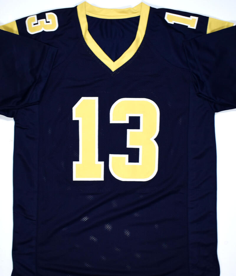 Kurt Warner Autographed Blue Gold Pro Style Jersey w/HOF, SB MVP -Beckett W Holo