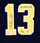 Kurt Warner Autographed Blue Gold Pro Style Jersey w/HOF, SB MVP -Beckett W Holo