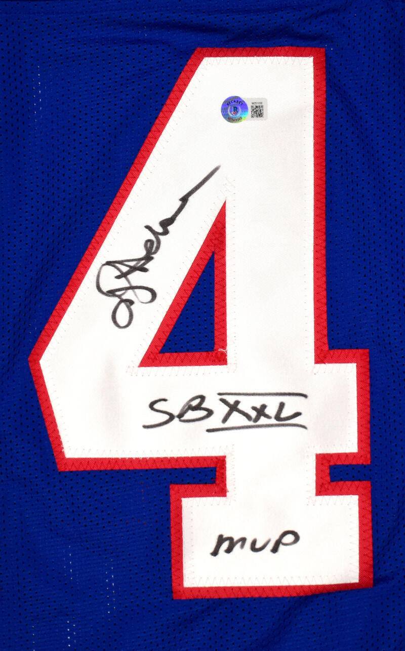 Otis Anderson Autographed Blue Pro Style Jersey w/SB MVP - Beckett W Hologram