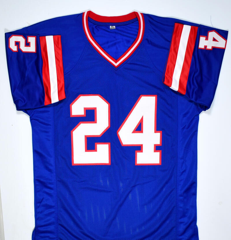 Otis Anderson Autographed Blue Pro Style Jersey w/SB MVP - Beckett W Hologram