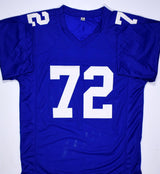 Osi Umenyiora Autographed Blue Pro Style Jersey w/SB Champs -Beckett W Hologram