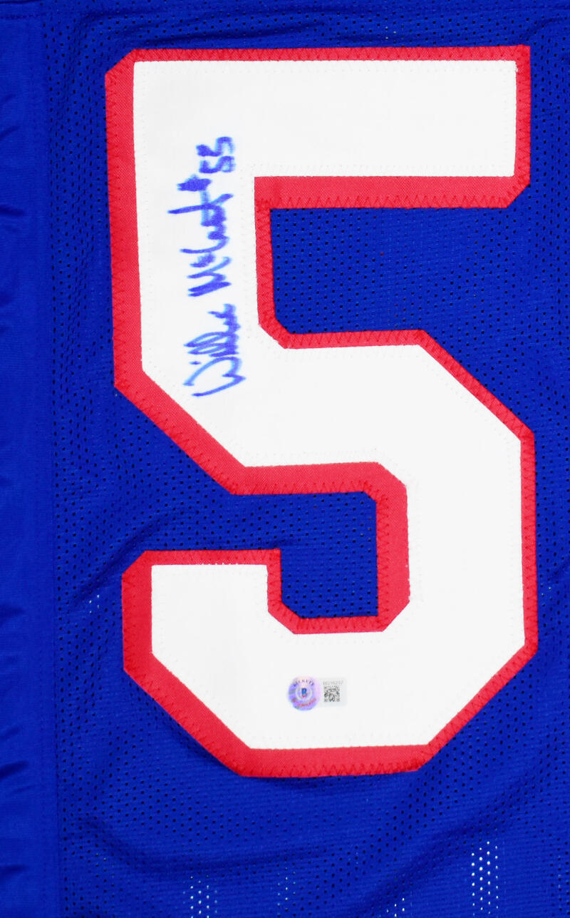 Willie Mcginest Autographed Blue Pro Style Jersey- Beckett Hologram *Blue