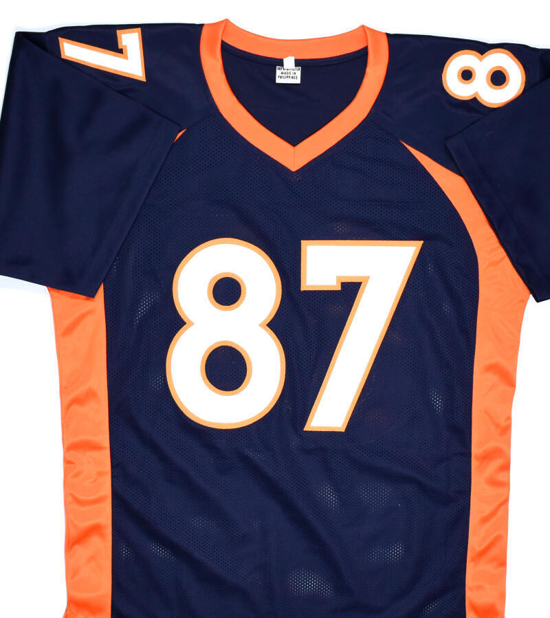 Ed McCaffrey Autographed Blue Pro Style Jersey - Beckett W Hologram *Black