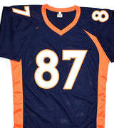 Ed McCaffrey Autographed Blue Pro Style Jersey - Beckett W Hologram *Black