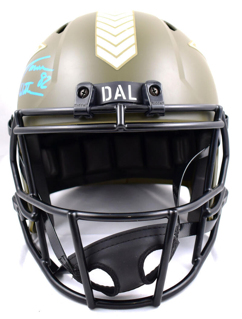 Jason Witten Signed Cowboys F/S Salute to Service Speed Helmet- Beckett W Holo