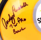 Ham Lambert Russell Autographed Pittsburgh Steelers 62 Mini Helmet-BeckettW Holo