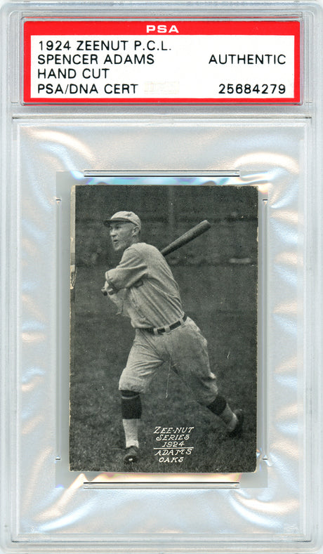 Spencer Adams Autographed 1924 Zeenut Pacific Coast League Card PSA/DNA #25684279