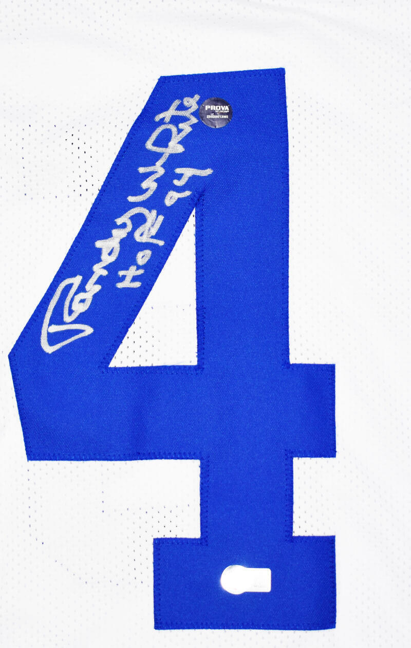 Randy White Autographed White Pro Style Jersey w/HOF- Beckett W Hologram *Silver