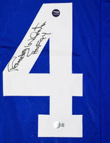 Randy White Autographed Blue Pro Style Jersey w/HOF- Beckett W Hologram *Black