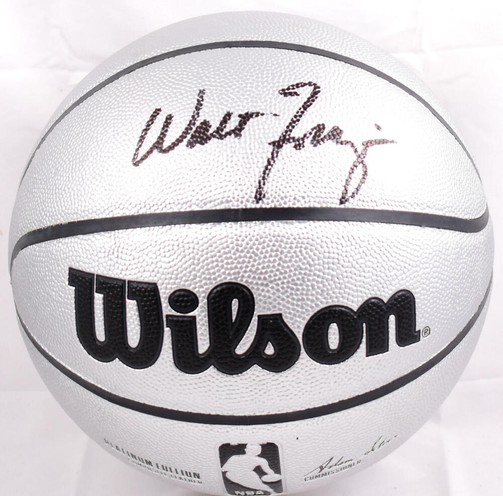 Walt Frazier Autographed Official NBA Platinum Wilson Basketball-Beckett W Holo