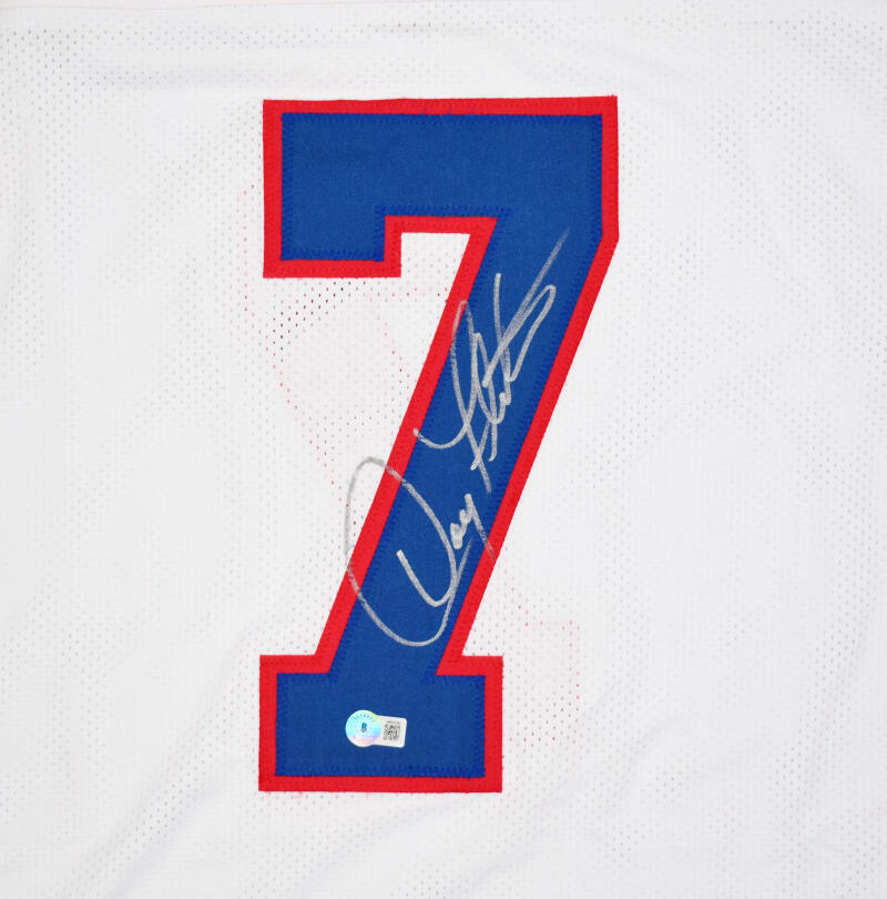 Doug Flutie Autographed White Pro Style Jersey-Beckett W Hologram *Silver