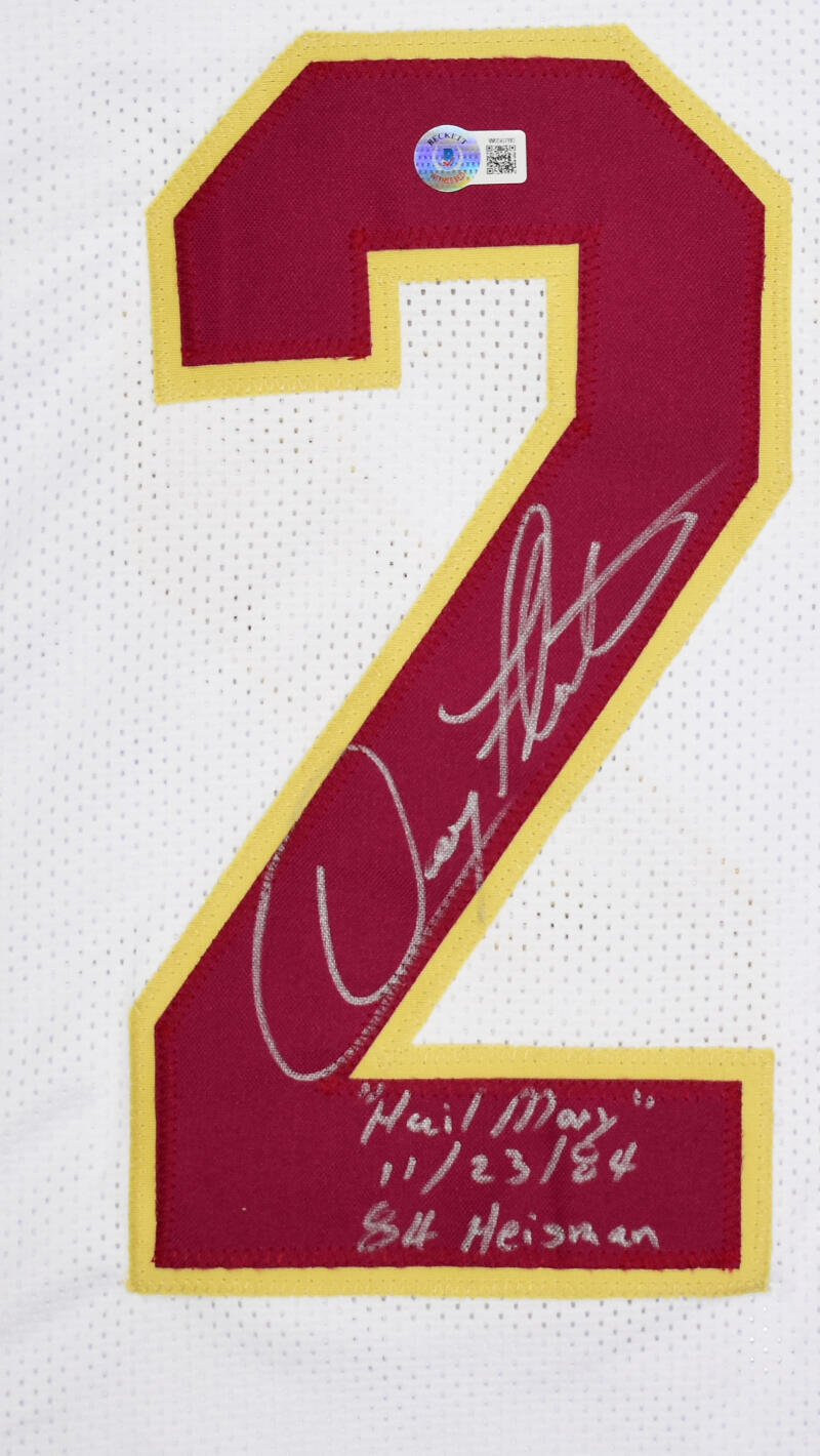 Doug Flutie Signed Maroon College Style Jersey w/Heisman, Hail Mary-BeckettWHolo