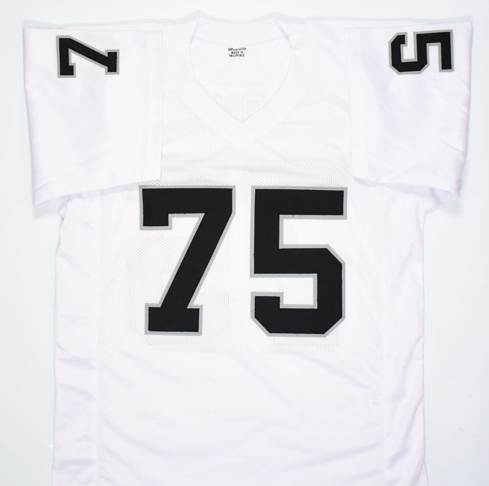 Howie Long Autographed White Pro Style Jersey- Beckett W Hologram *Silver